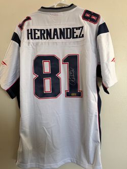Aaron Hernandez signed New England Patriots autographed M&N jersey w/COA XL 28-2