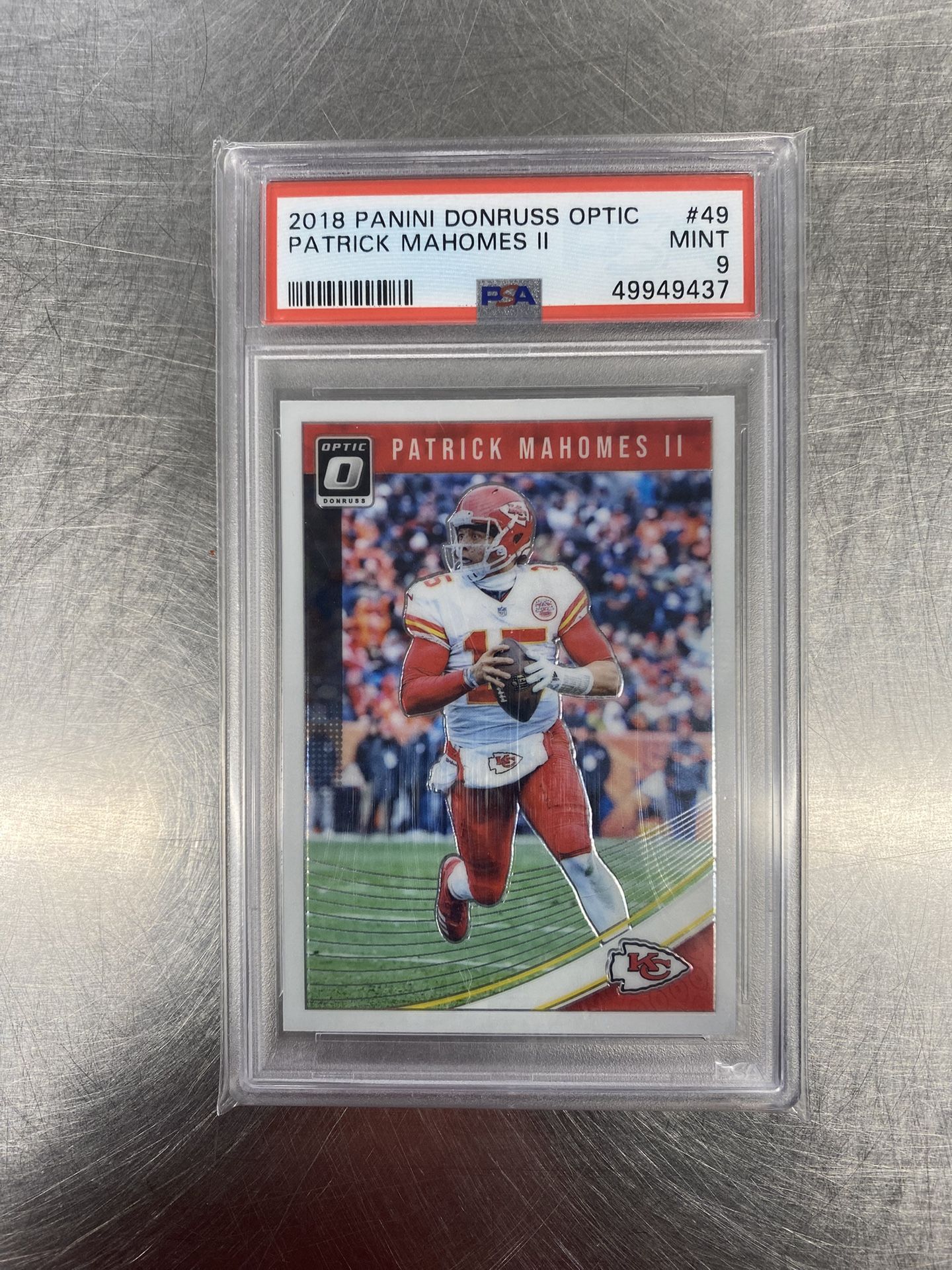 2018 Donruss Optic Patrick Mahomes II #49 Chiefs PSA 9
