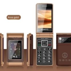 1.8+2.8 Inch Dual Screen GSM Unlocked Big Button Mobile Flip Phone