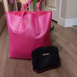 Pink Juicy Couture Tote And Matching Makeup Bag