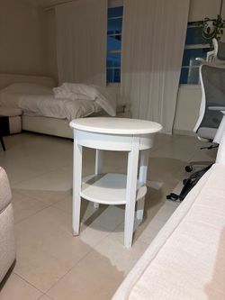 White Wood Side Table