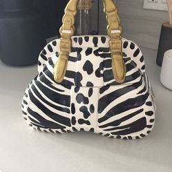 Zebra handbag shaped cookie jar