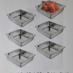 1/2 Size 6 Pack 4"Deep Stainless Steel Pan 