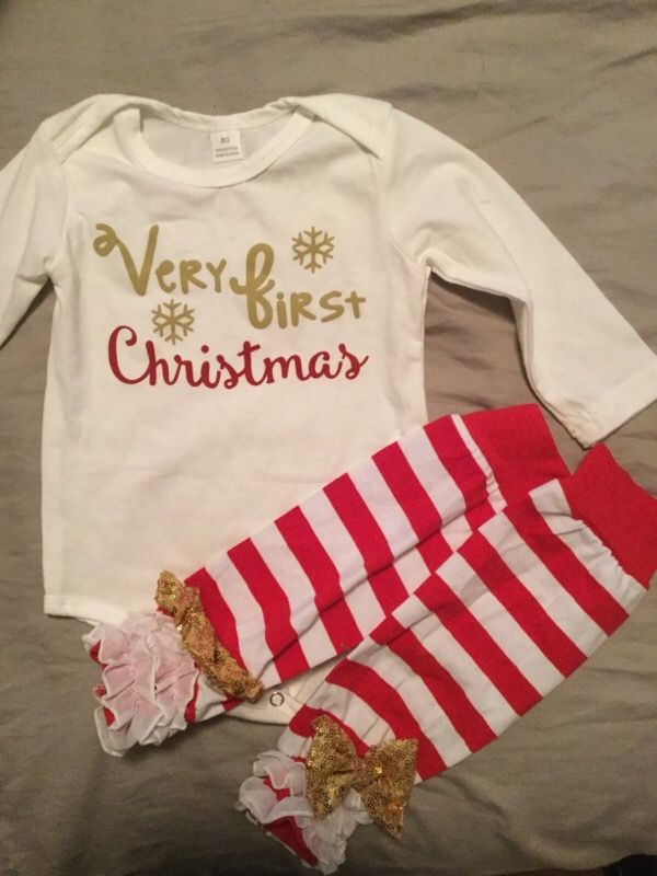 Baby Christmas onesie with leg warmers