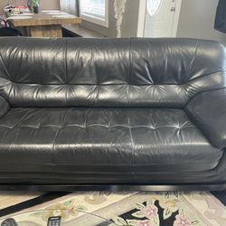 Black Leather Couch 3 Pc