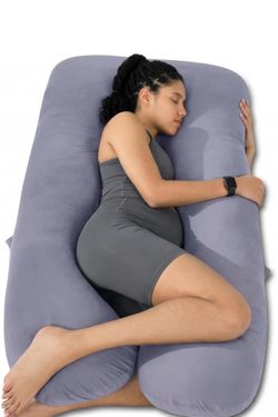 QUEEN ROSE Pregnancy Pillows, 60 Inch Cooling U Shaped Body Pillow for Sleeping, Extra Long Maternity Pillow for Pregnant Women, Body Support for Adul