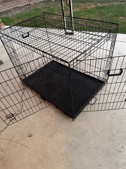 Folding Metal Dog Crate with Tray