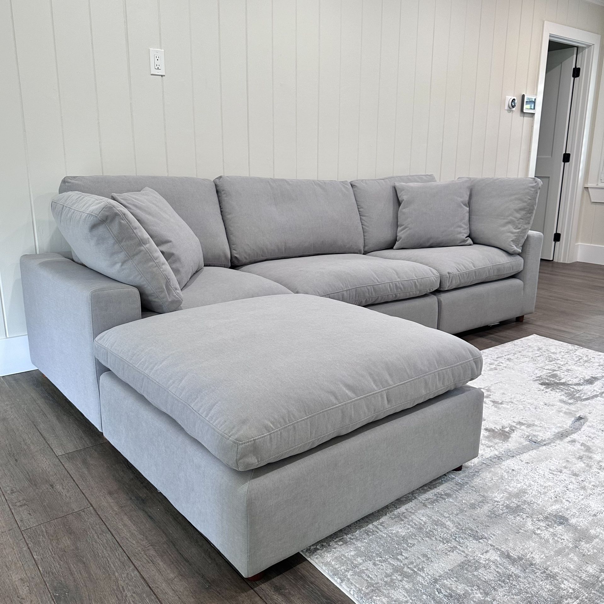 New Gray Sectional Cloud Couch Sofa Nixon