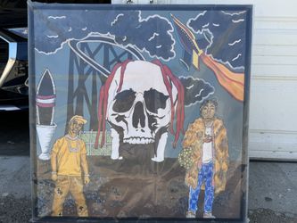 Travis Scott  Juice WRLD skeleton custom painting