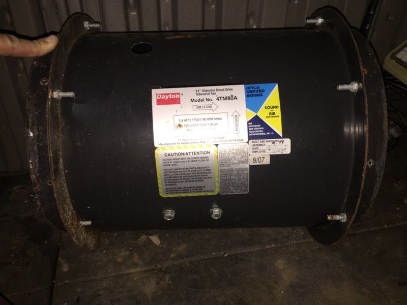 Dayton brand : 12" diameter direct drive fan