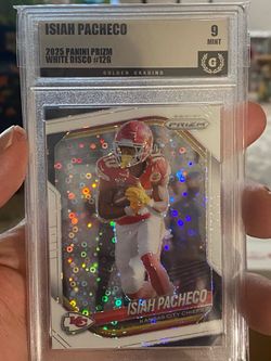 2025 Prizm Isiah Pacheco White Disco ~ Mint 9