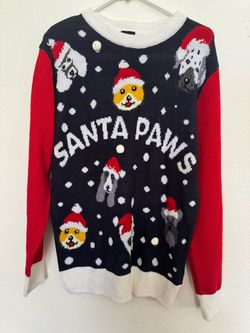 Santa Paws Dog Christmas Sweater Size Medium