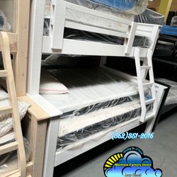 Twin Full White Bunk Bed Mattresses Litera Cama Nueva