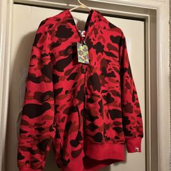 (New) Red Bape Hoodie (M)