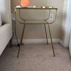 Nightstand, Brass And Mirror