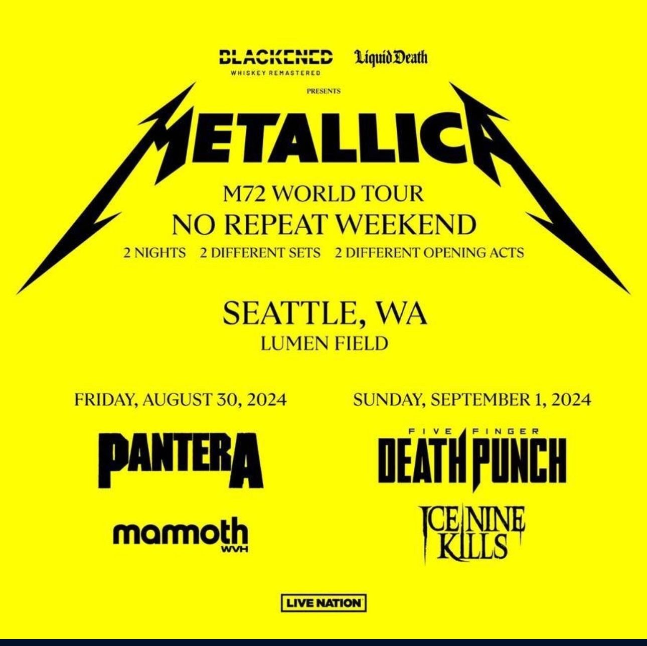 Metallica 2 Day Club Tickets