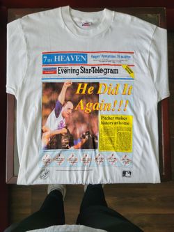 Salem, Shirts & Tops, Salem Nolan Ryan Texas Rangers 7th Heaven No Hitter  Tshirt Youth 68 Nwt Vintage