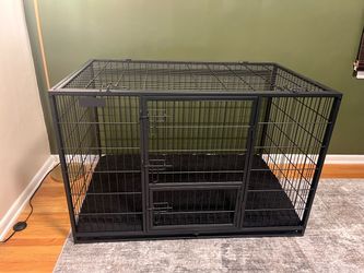 48” Heavy-Duty Dog Crate + Orthopedic Bed