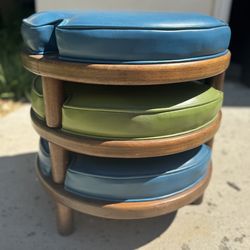 Vintage mid century modern stackable stools - set of 3