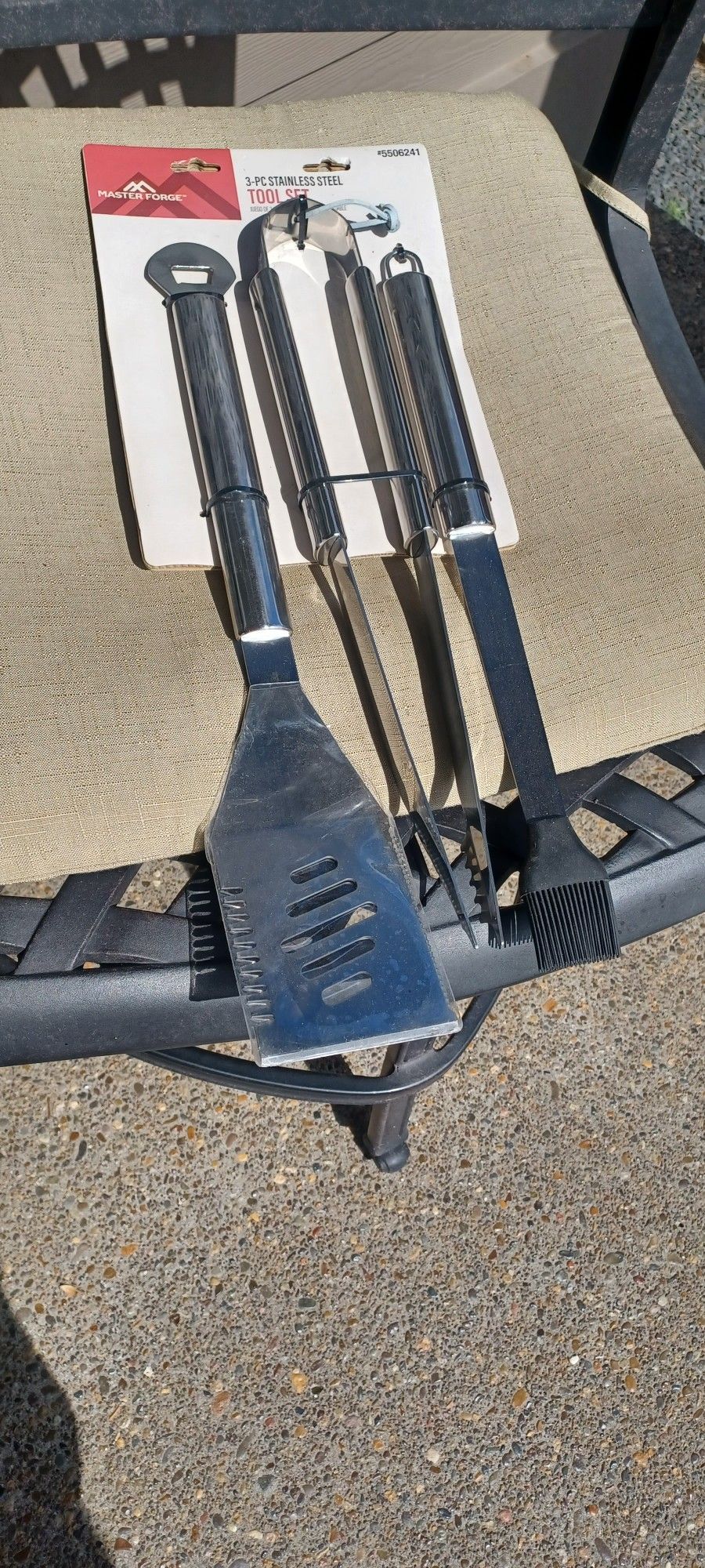 New Master Forge 3 Pc Prestige Stainless Steel Tool Set For BBQ Grill Cooking (PT)