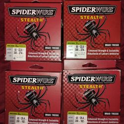 4 NIB Braided Spider Wire Moss Green 2)50lb. 300 Yd  2)65lb. 200 Yd