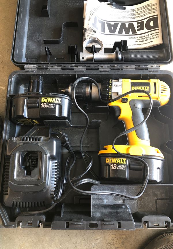 Dewalt 18volt XRP. Two batteries and charger with case for Sale in