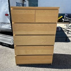 IKEA MALM 6-Drawer Tall Dresser Birch