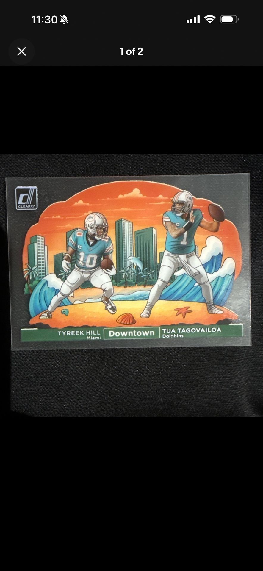 2024 Panini Clearly Donruss - Downtown Duos Tyreek Hill, Tua Tagovailoa #7