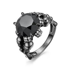 Jeulia  Black Round Cut Ring 8.5 Size