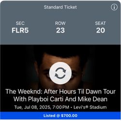 the weeknd 2x tix floor seats