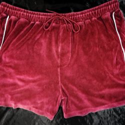 Standard Cloth Velour Shorts Mens XL LT Burgundy 