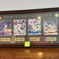Large Farmed Triple matted Autographed Yankee Greats