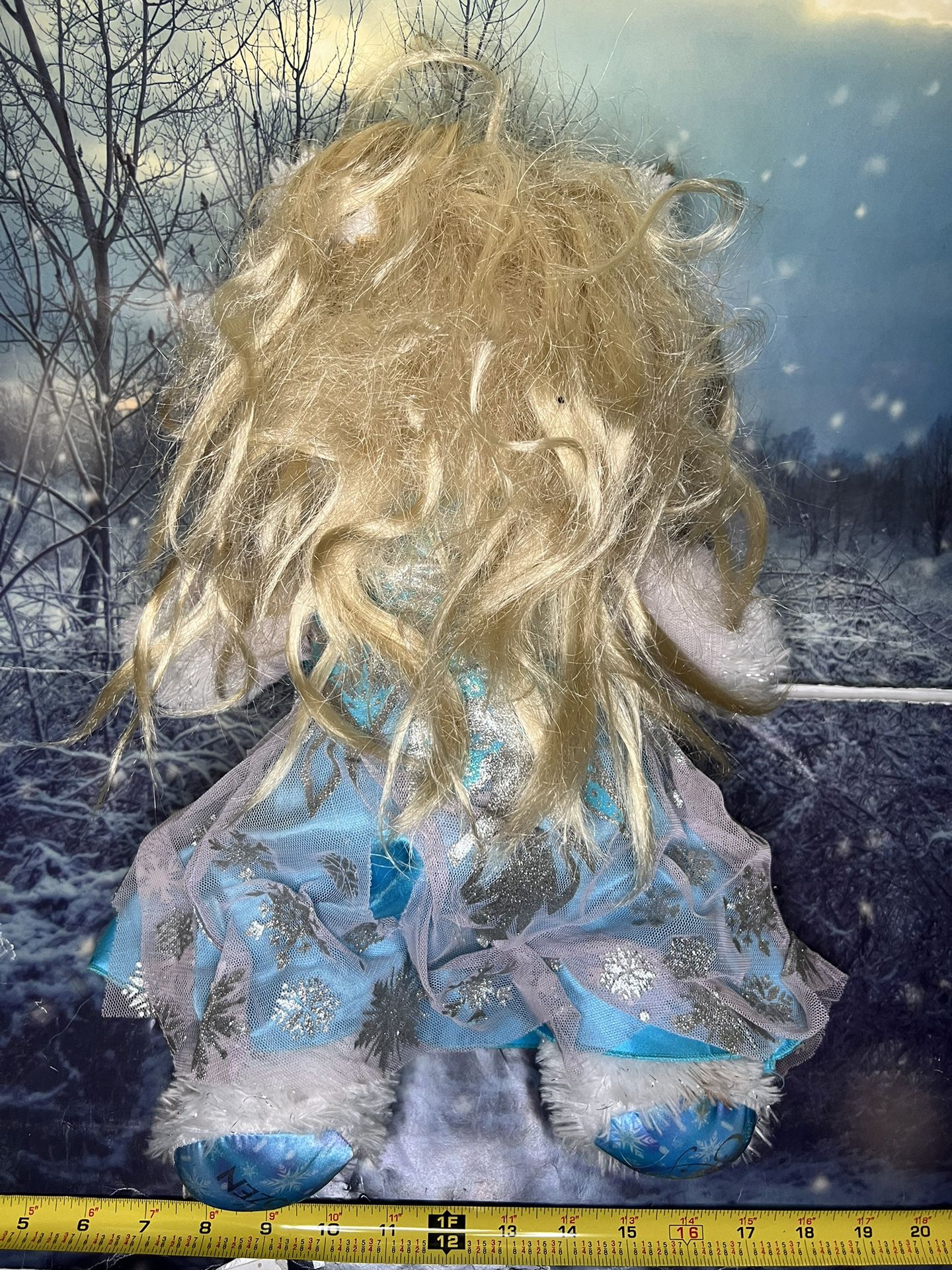 Build a Bear Disney Frozen 2 Queen Elsa White Sparkle Plush Dress Wig Sound Scen