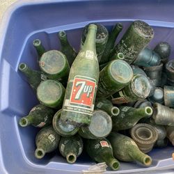 Vintage 7up Glass Bottles 