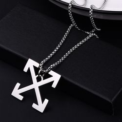 Off-White Inspired Classic Logo Pendant Necklace