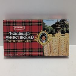 Vintage Burton’s Edinburgh Shortbread Tin – Scottish Plaid – 8.75"