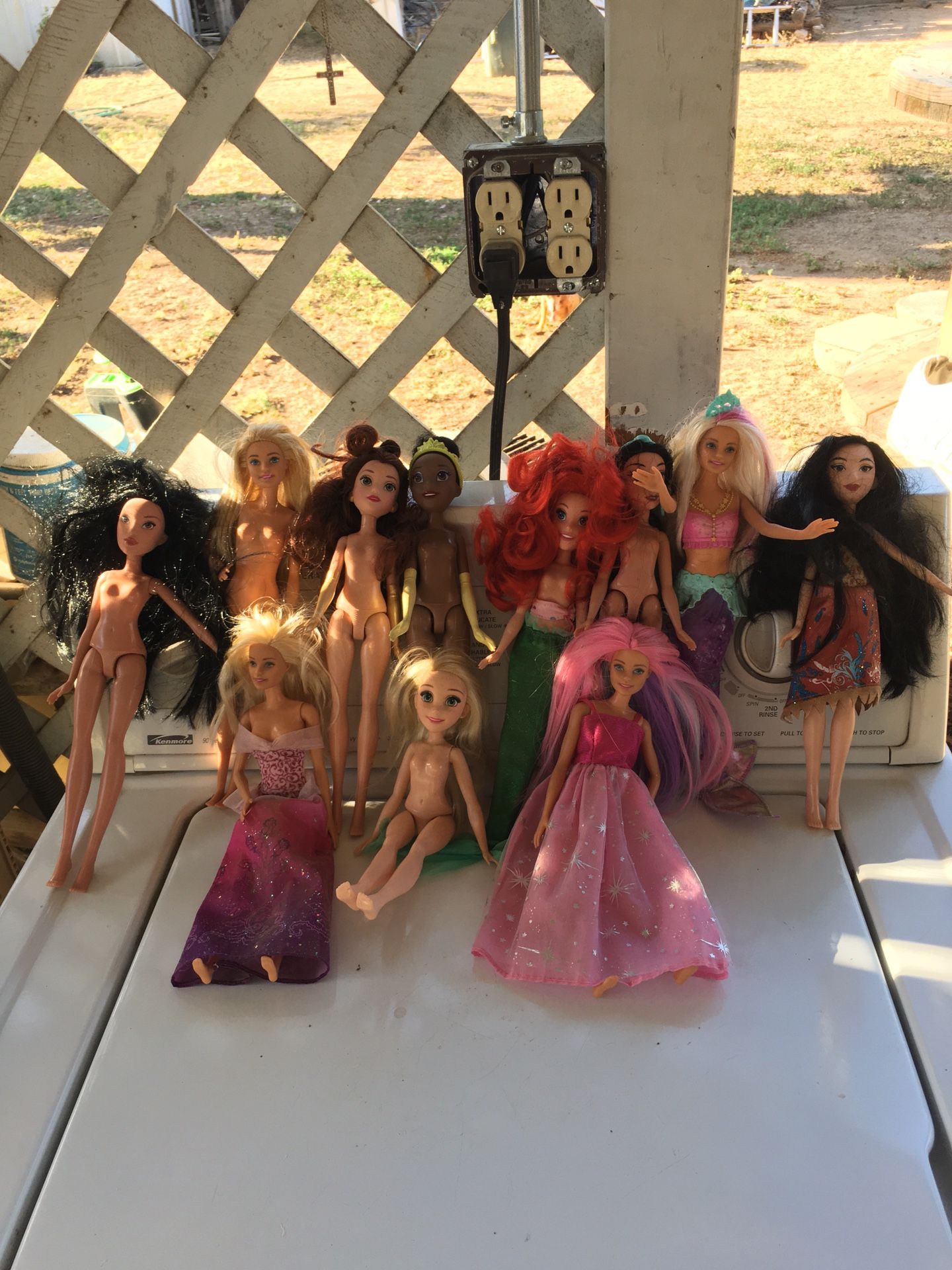 Disney Princess Barbie doll lot Disney Store Singing Moana Skating Elsa + more