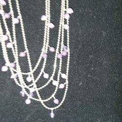 Purple And Silver Necklace 
