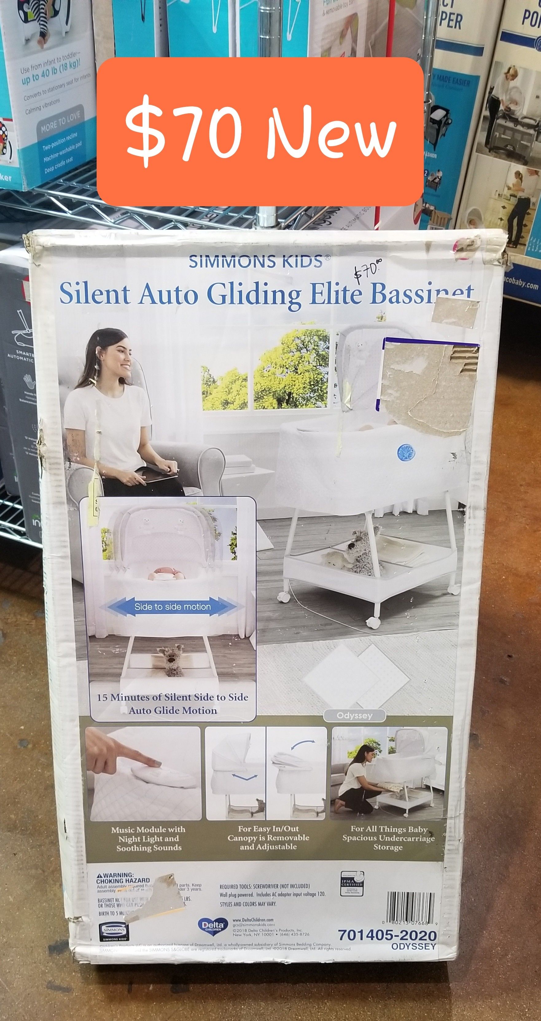 Simmons silent auto gliding Bassinet