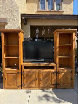 Wood Entertainment Center with TV