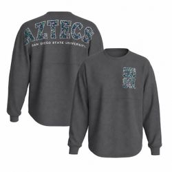 San Diego State Aztecs Gray Floral-Print Tshirt Jersey Long Sleeve