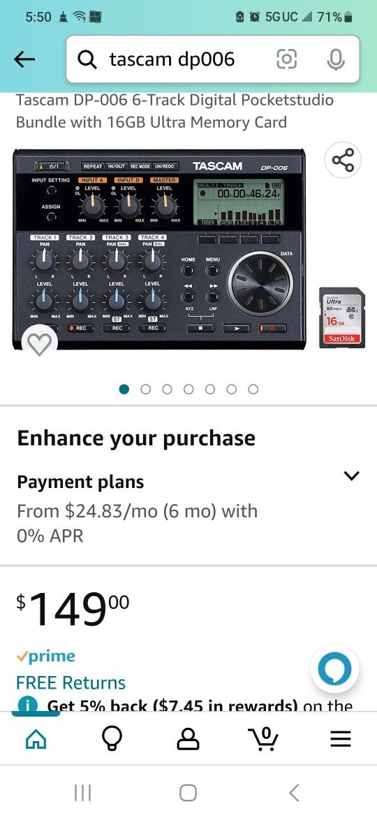 Tascam Digital Pocket Studio Track Recorder