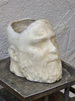 Large Bearded Man Head candle