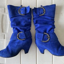 Lucky Top Girls Boots In Blue Size 1