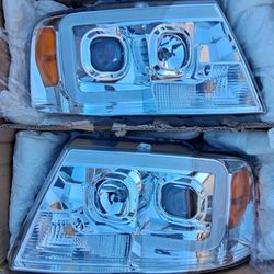 04-08 Ford F150 06-08 Lincoln Mark LT LED DRL Projector Headlights Luces Focos Micas Faros Faroles Headlamps 