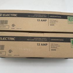 LOT OF 2* Pack Of 10 USI Electric Duplex Wall USB Outlets