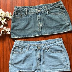 Summer Denim Mini Skirts Y2K 2000s Fashion