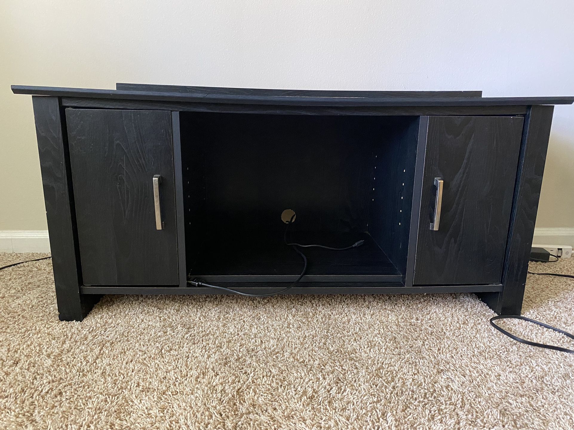 Two Cabinet Black Tv Stand