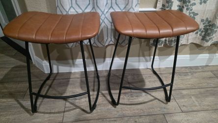 2 Brown  bar height stools