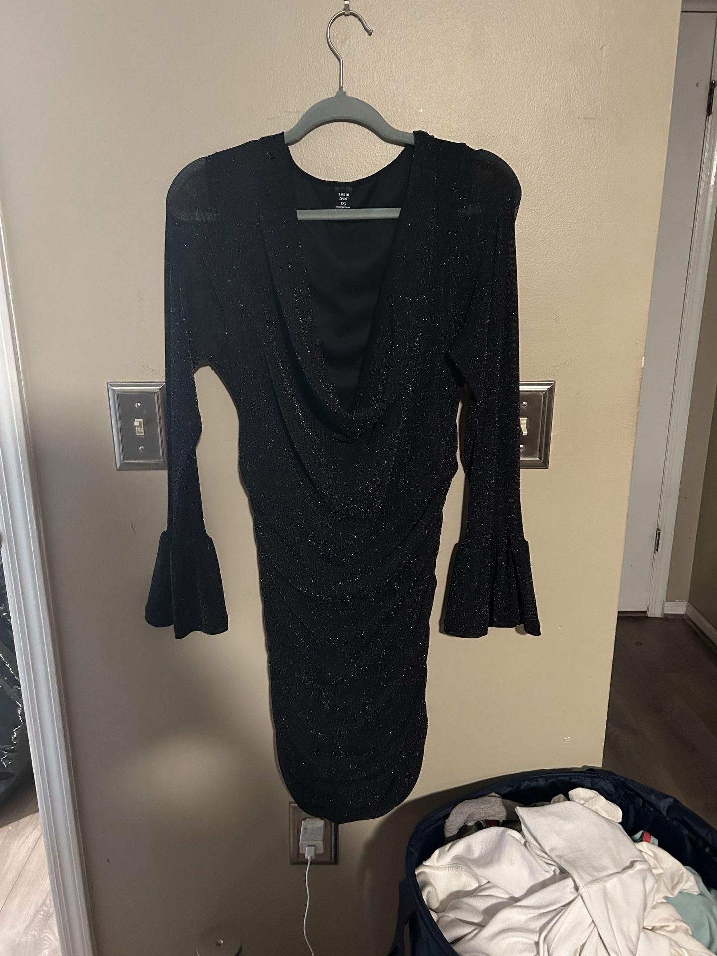 SHEIN Black Long Sleeve Dress 2XL